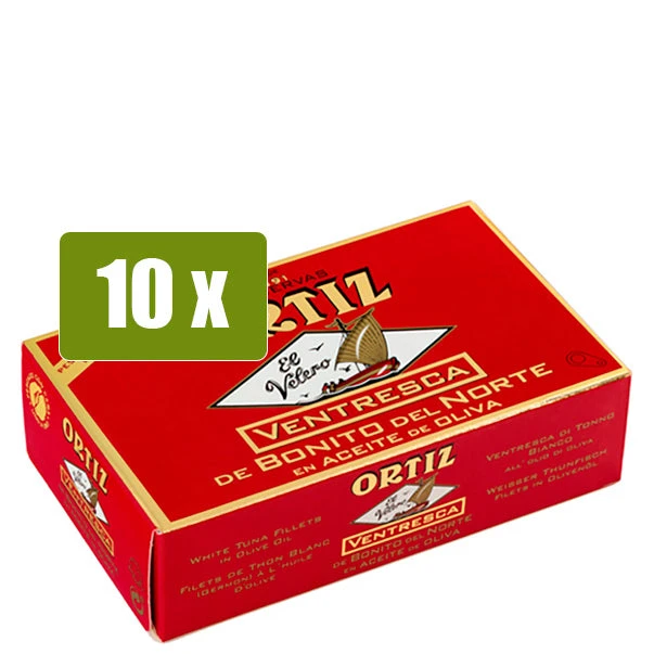 ORTIZ 10 x Ventresca de bonito en aceite de oliva 112g(Ortiz 10 x ventresca de bonito en aceite de oliva 112g) ORTIZ 10 X Ventresca De Bonito En Aceite De Oliva 112g(Ortiz 10 X Ventresca De Bonito En Aceite De Oliva 112g) -Mesa Del Sur