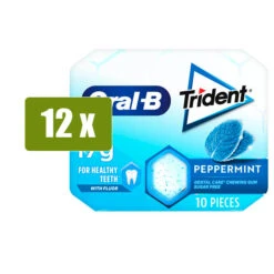 TRIDENT 12 X ORAL B Chicles Sabor Menta Con Flúor Y Sin Azúcar 10uds(Trident 12 X Oral B Chicles Sabor Menta Con Fluor Y Sin Azucar 10uds)