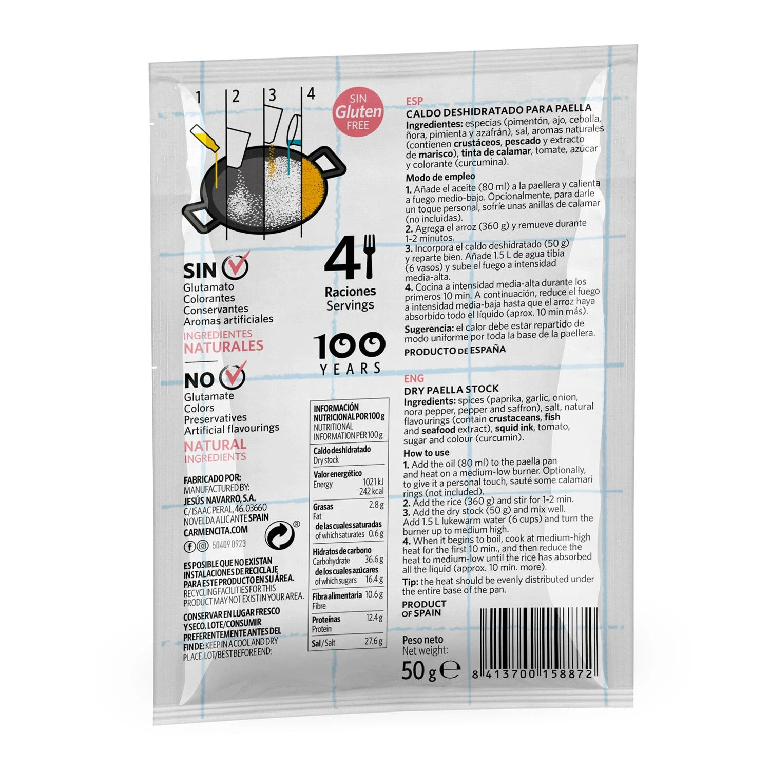 CARMENCITA Arroz negro caldo deshidratado para paella - 4 raciones(Carmencita arroz negro caldo deshidratado para paella 4 raciones copia) CARMENCITA Arroz Negro Caldo Deshidratado Para Paella - 4 Raciones(Carmencita Arroz Negro Caldo Deshidratado Para Paella 4 Raciones Copia) -Mesa Del Sur 15xcarmencita arroz negro 2 1