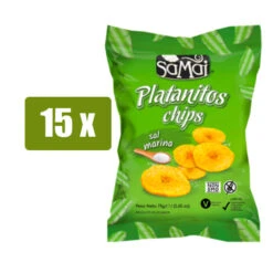 SAMAI 15 X Platanitos Chips Sal Marina 75g(Samai 15 X Platanitos Chips Sal Marina 75g)