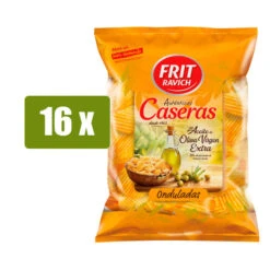 FRIT RAVICH 16 X Patatas Fritas Onduladas CASERAS 60g(Frit Ravich 11 X Patatas Fritas Artesanas Onduladas 160g 1)