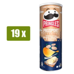 PRINGLES 19 X PASSPORT Black Truffle & Butter 165g(Pringles 19 X Passport Black Truffle 165g)
