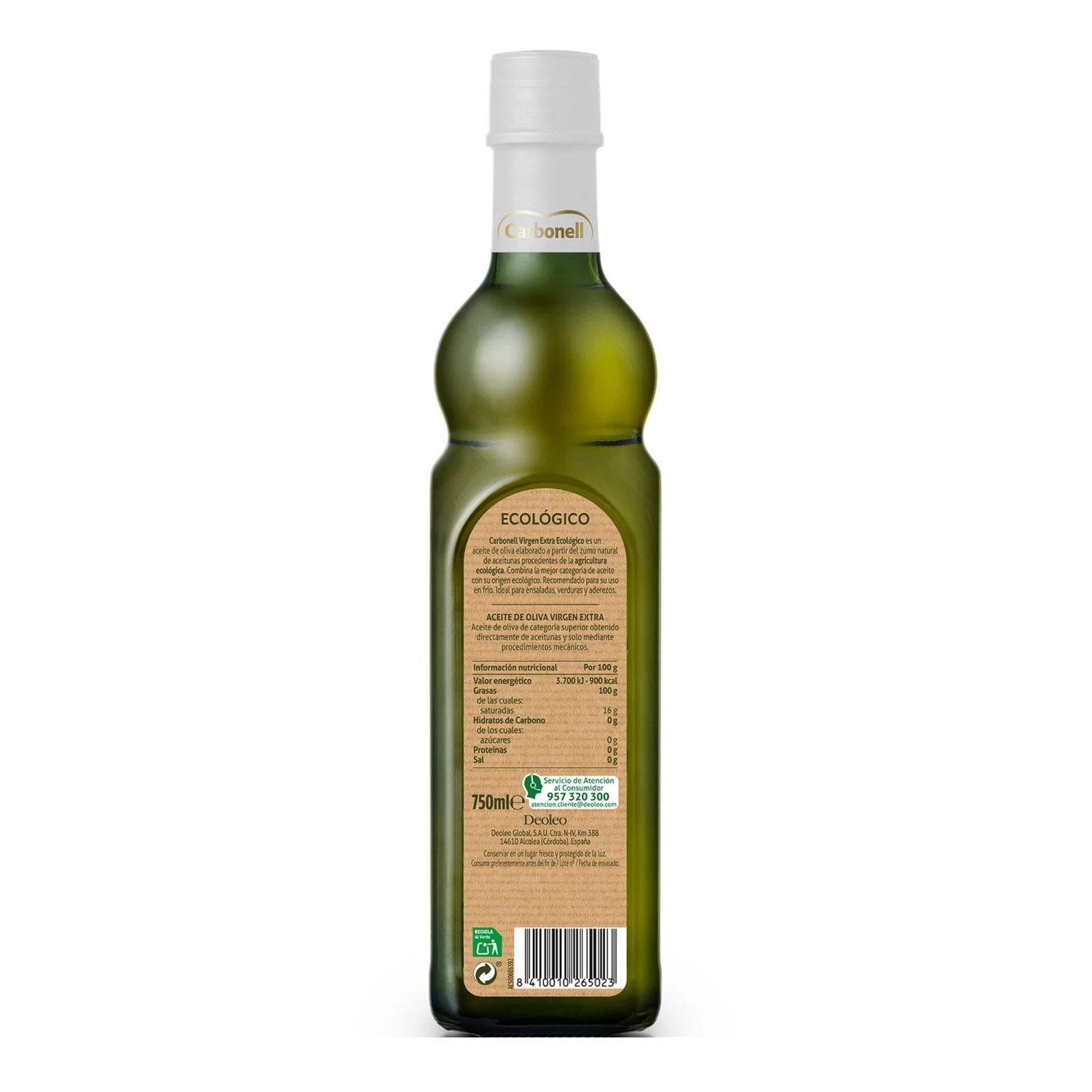 CARBONELL Aceite de oliva virgen extra ecológico 750ml(Carbonell aceite de oliva virgen extra ecologico 750ml) CARBONELL Aceite De Oliva Virgen Extra Ecológico 750ml(Carbonell Aceite De Oliva Virgen Extra Ecologico 750ml) -Mesa Del Sur carbonell750 eco verso