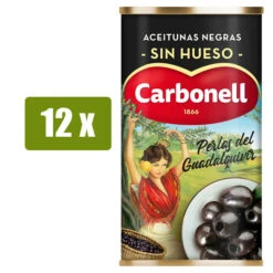 CARBONELL 12 X PERLAS DEL GUADALQUIVIR Aceitunas Negras Sin Hueso 150g(Carbonell 12 X Perlas Del Guadalquivir Aceitunas Negras Sin Hueso 150g)