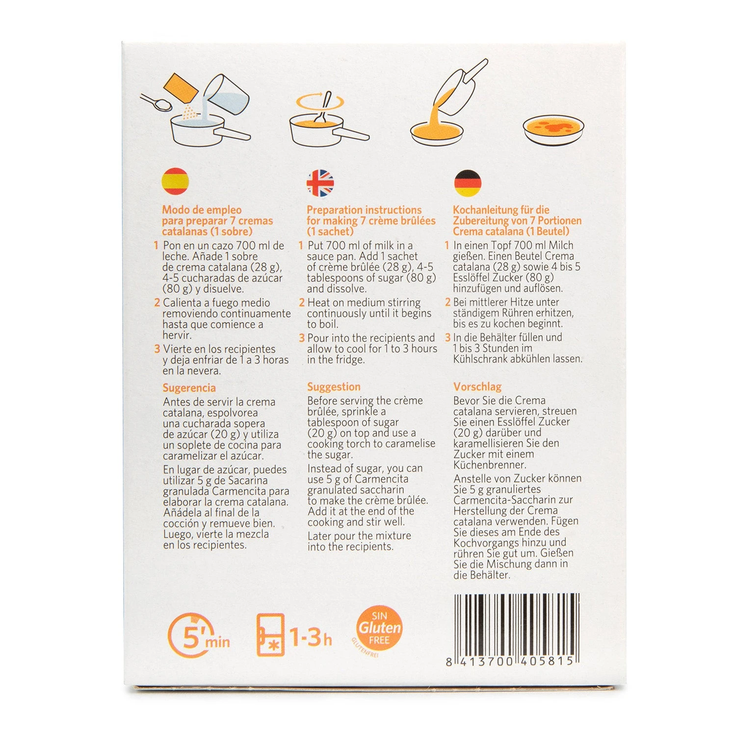 CARMENCITA 12 x Crema catalana 14 raciones(Carmencita 12 x crema catalana 14 raciones) CARMENCITA 12 X Crema Catalana 14 Raciones(Carmencita 12 X Crema Catalana 14 Raciones) -Mesa Del Sur cremecatalane 2