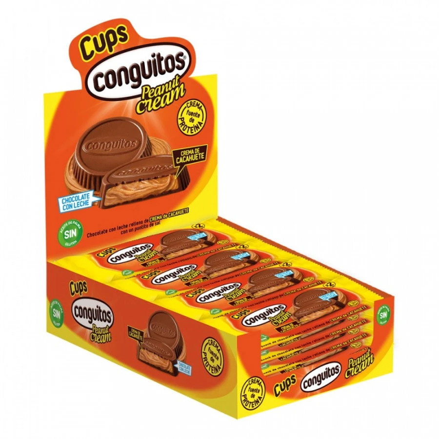 CONGUITOS 16 x Cups Peanut Cream 34g(Conguitos 16 x cups peanut cream 34g) CONGUITOS 16 X Cups Peanut Cream 34g(Conguitos 16 X Cups Peanut Cream 34g) -Mesa Del Sur cups conguitos