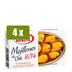 DANI 4x Mejillones De Chile En Escabeche 8/14 69g(Dani 4x Mejillones De Chile En Escabeche 8 14 69g)