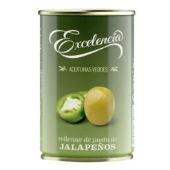 EXCELENCIA Aceitunas Verdes Manzanilla Rellenas De Jalapeños 130g(Excelencia Aceitunas Verdes Manzanilla Rellenas De Jalapenos)