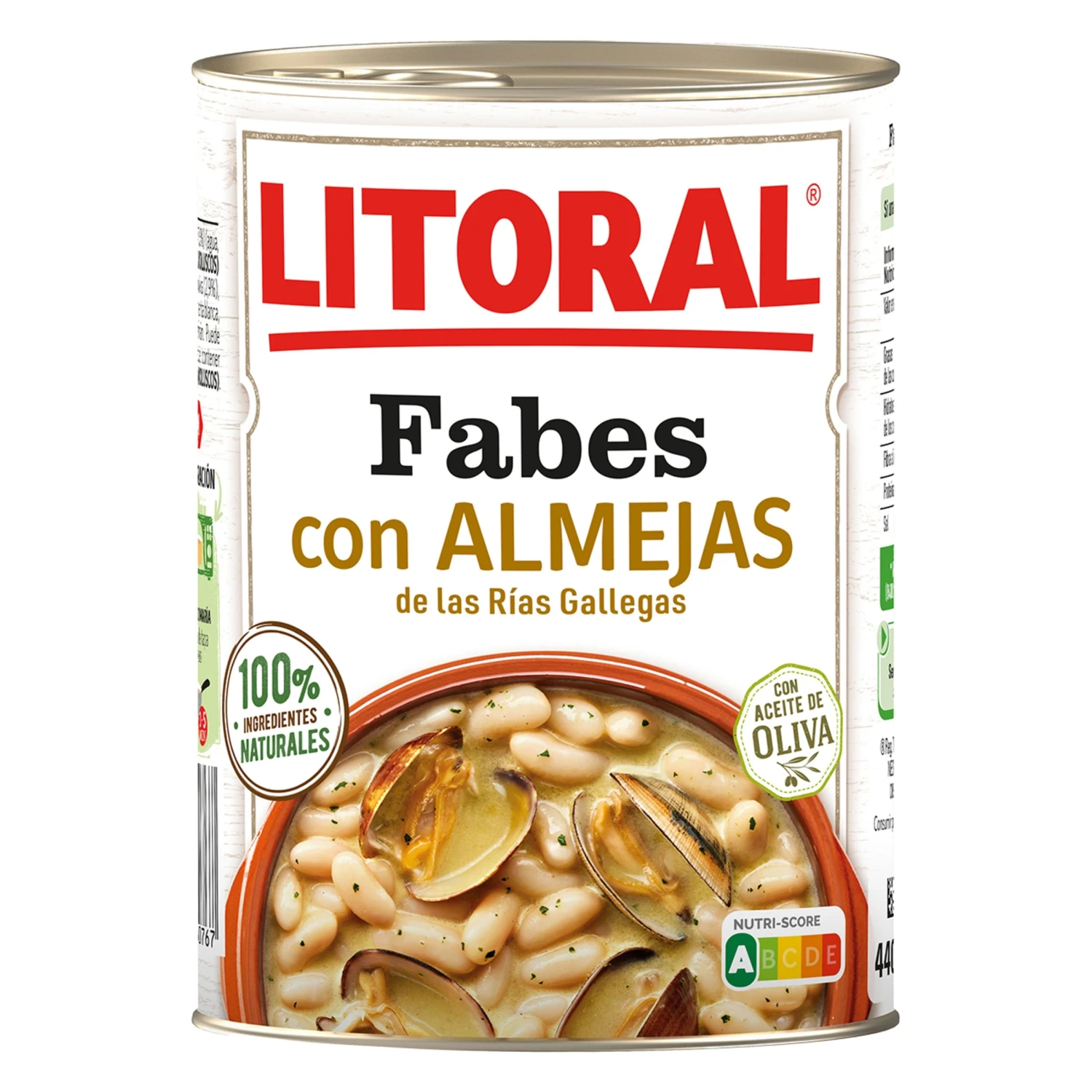 LITORAL Fabes con almejas 440g(Litoral fabes con almejas 440g) LITORAL Fabes Con Almejas 440g(Litoral Fabes Con Almejas 440g) -Mesa Del Sur fabes 1