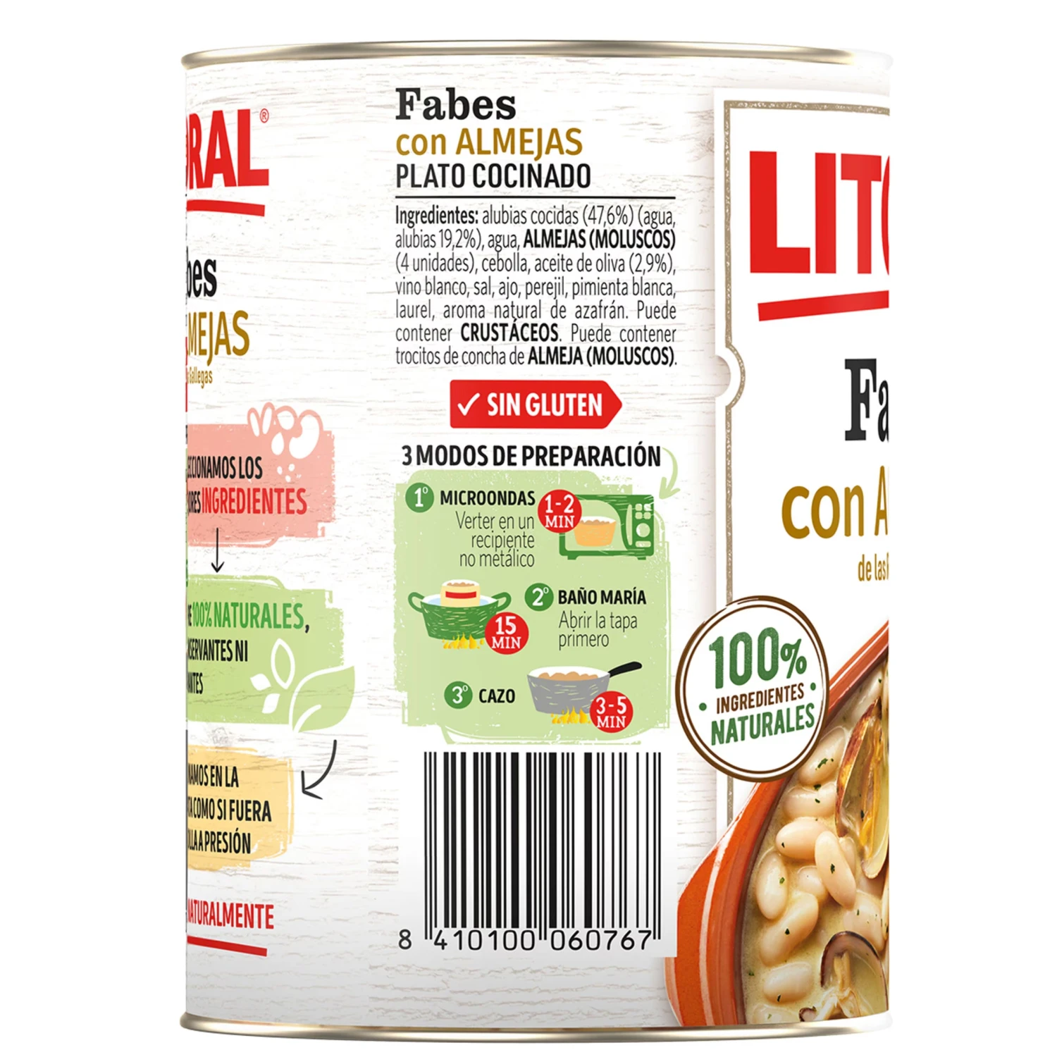 LITORAL Fabes con almejas 440g(Litoral fabes con almejas 440g) LITORAL Fabes Con Almejas 440g(Litoral Fabes Con Almejas 440g) -Mesa Del Sur fabes 2