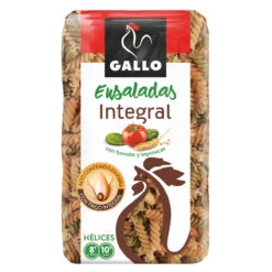 GALLO ENSALADAS Pastas Hélices Integrales Con Tomate Y Espinacas 400g(Gallo Helices Integrales Con Tomate Y Espinacas 400gr)