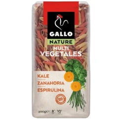 GALLO NATURE Pasta Plumas Multivegetales (kale, Espirulina Y Zanahoria) 400g(Gallo Nature Multivegetales Pasta 400gr)