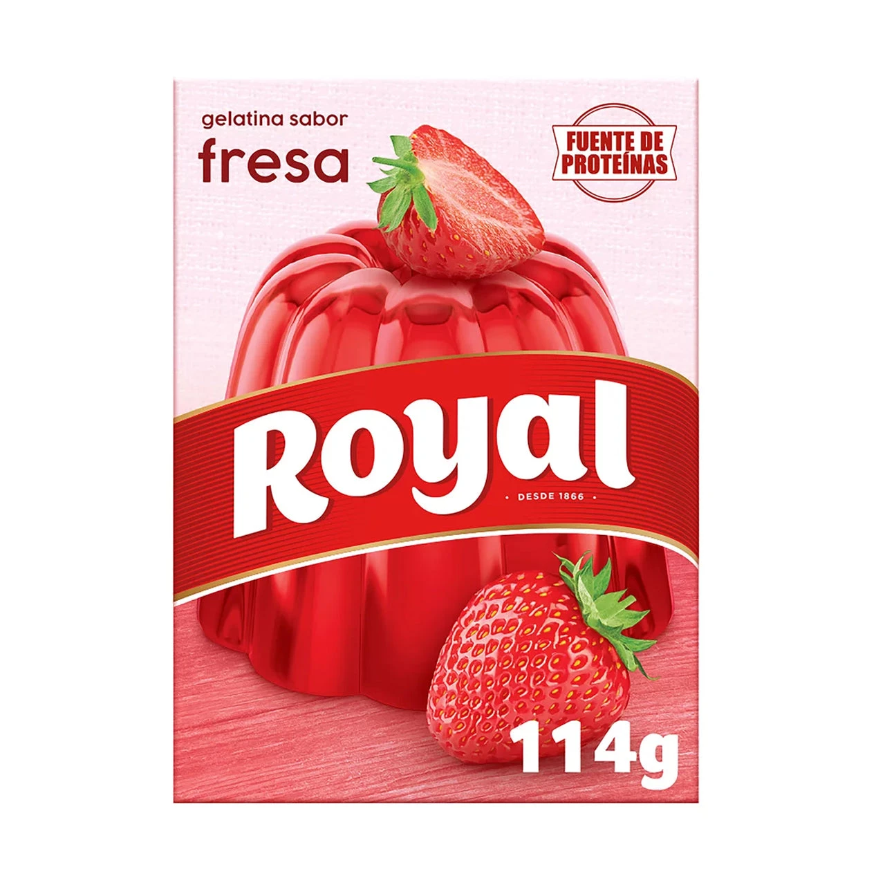 ROYAL Gelatina sabor fresa 114g(Royal preparado en polvo de gelatina sabor fresa 114 gr) ROYAL Gelatina Sabor Fresa 114g(Royal Preparado En Polvo De Gelatina Sabor Fresa 114 Gr) -Mesa Del Sur gelatina fresa