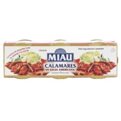 MIAU Calamares En Salsa Americana 3 X 51g(Miau Calamares En Salsa Americana 3x51g)