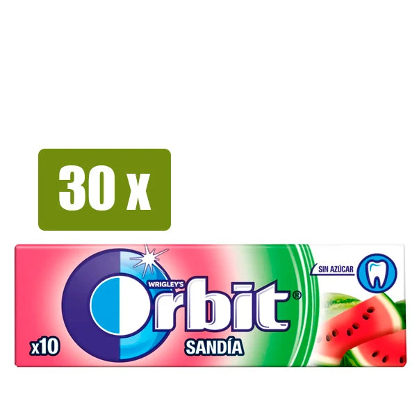 ORBIT 30 x Chicles Sin Azúcar Sabor Sandía 14g(Orbit 30 x chicles sin azucar sabor sandia 14g) ORBIT 30 X Chicles Sin Azúcar Sabor Sandía 14g(Orbit 30 X Chicles Sin Azucar Sabor Sandia 14g) -Mesa Del Sur orbit 3