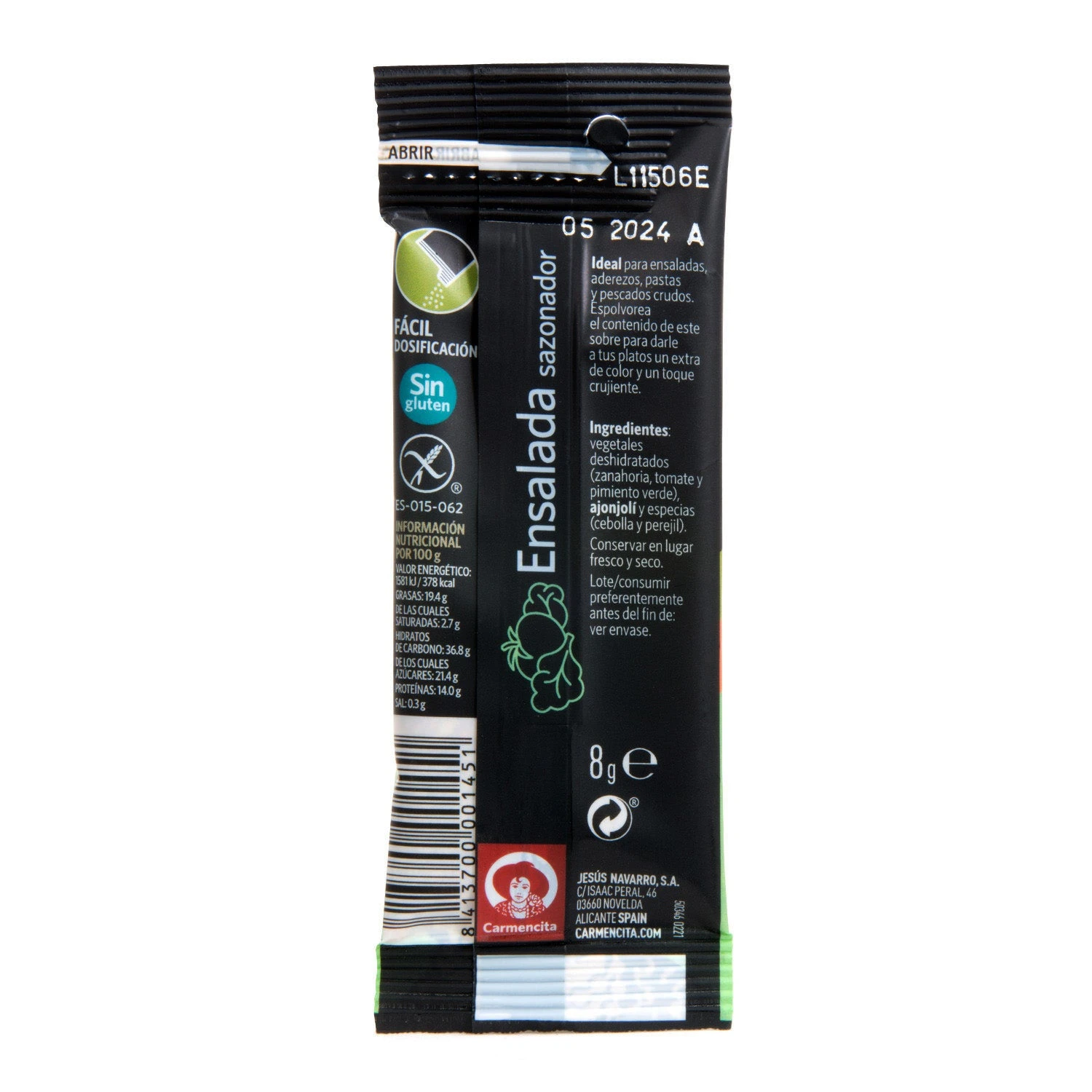 CARMENCITA 15 x Ensalada sazonador 8g(Carmencita 15 x ensalada sazonador 8g) CARMENCITA 15 X Ensalada Sazonador 8g(Carmencita 15 X Ensalada Sazonador 8g) -Mesa Del Sur sobre ensalada 2