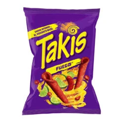 TAKIS Fuego 130g(Takis Rollitos De Maiz Sabor A Lima Picante 140g)